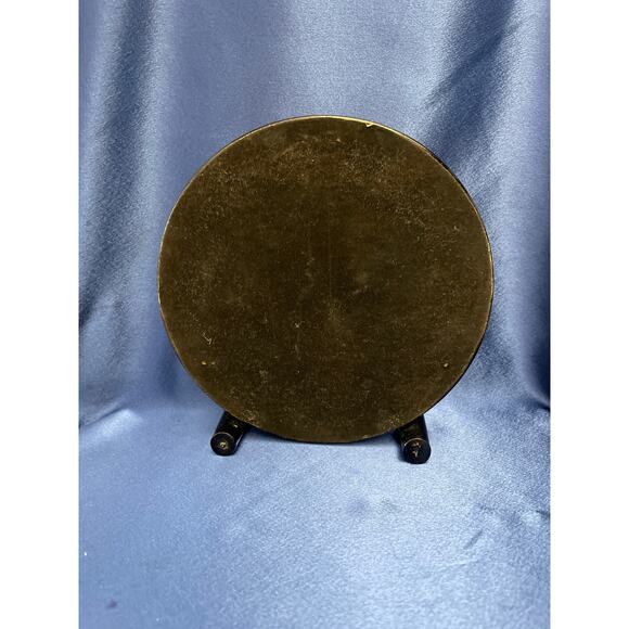 Asian Art Carved Jade and Coral Round Black Lacquer Frame - Picture 3 of 7